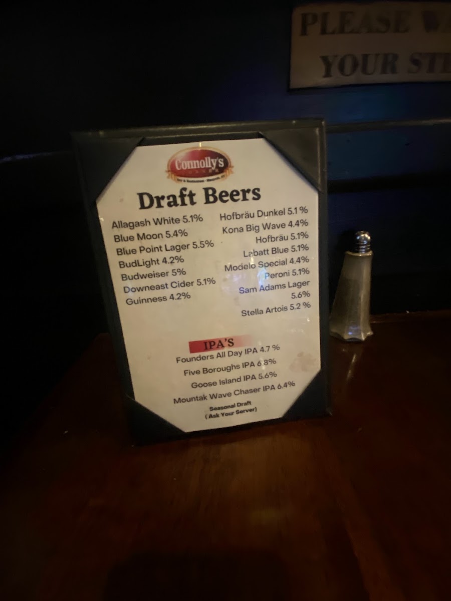 Connolly's Corner Menu - Image 2